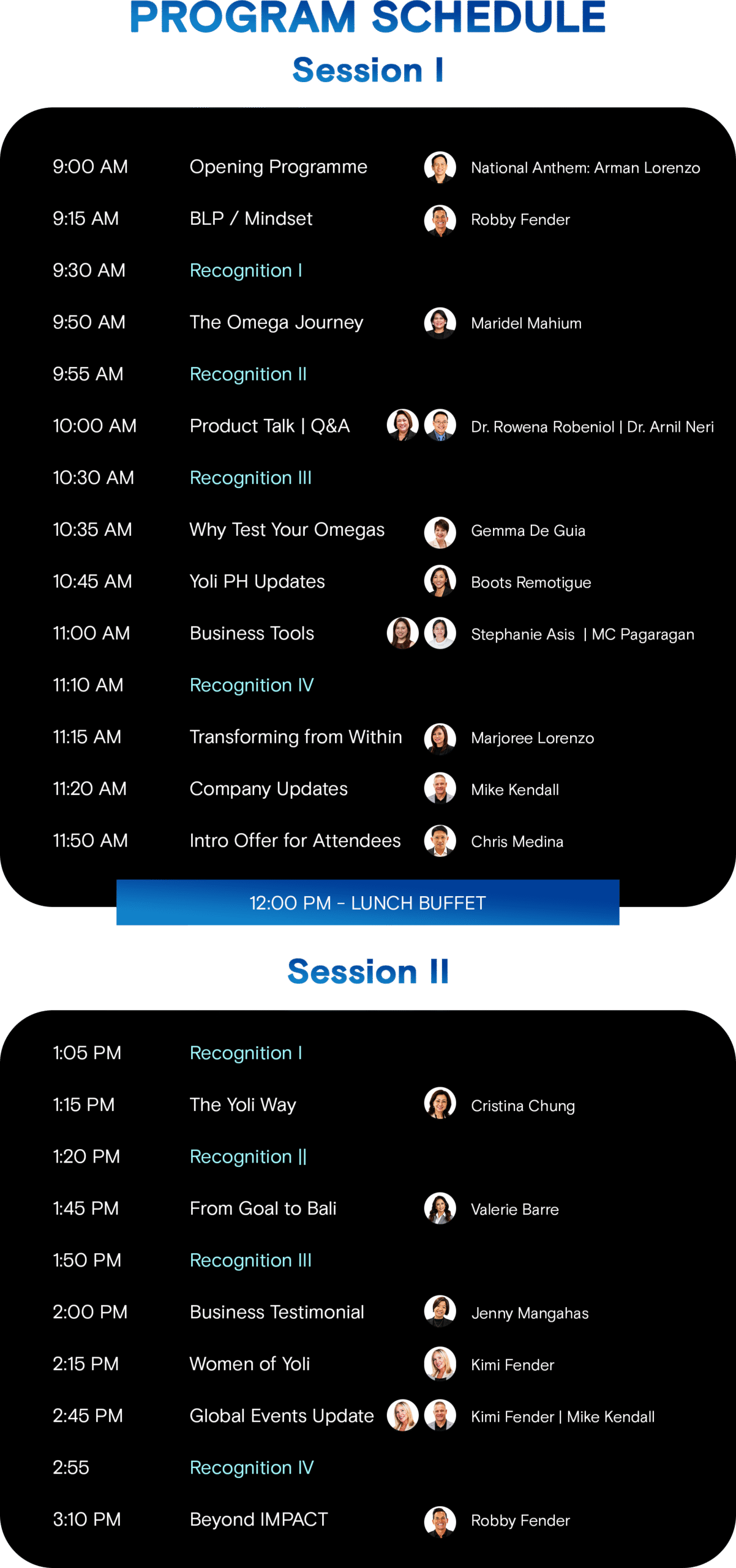 Official Impact Schedule